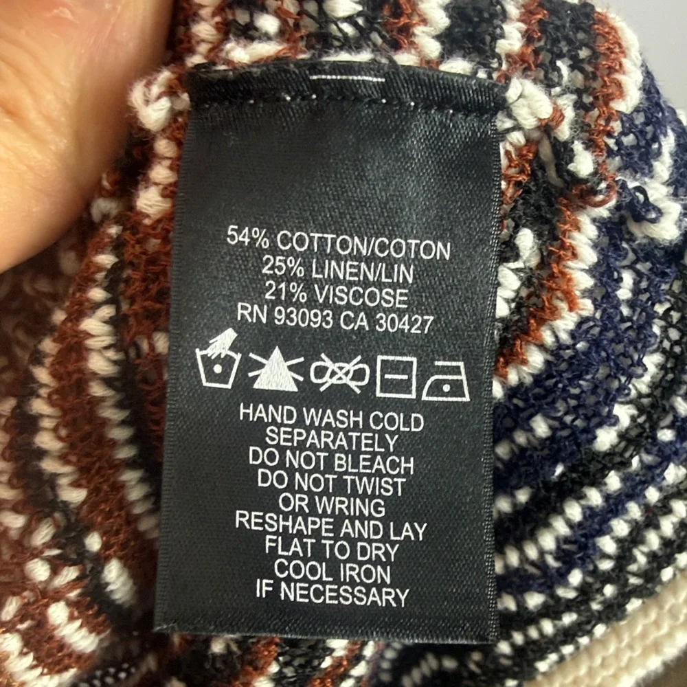 NIC+ZOE Linen Blend Multi-Color Open Front Knit Cardigan Sweater - Plus Size 3X - Picture 9 of 10